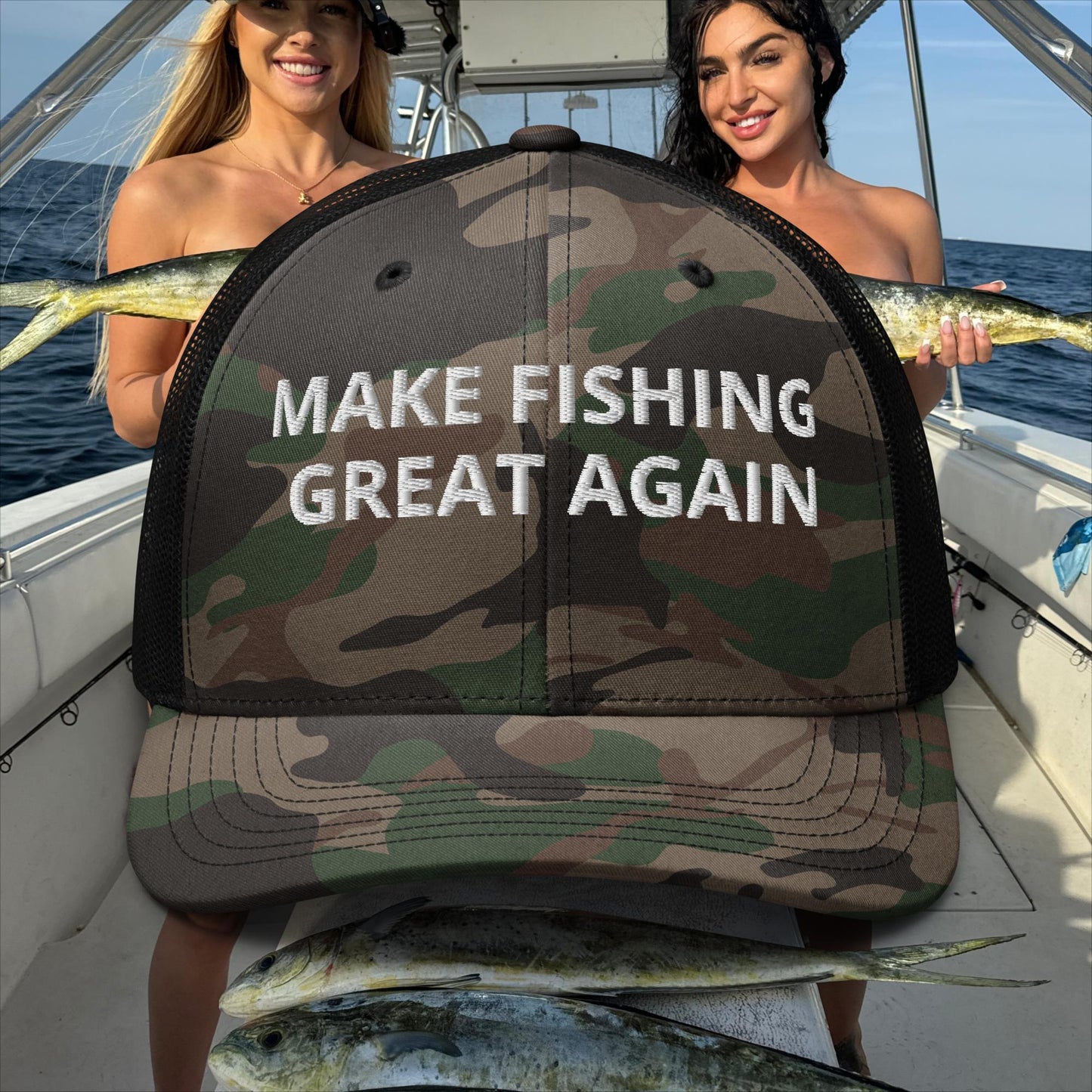 Make Fishing Great Again Camo Trucker