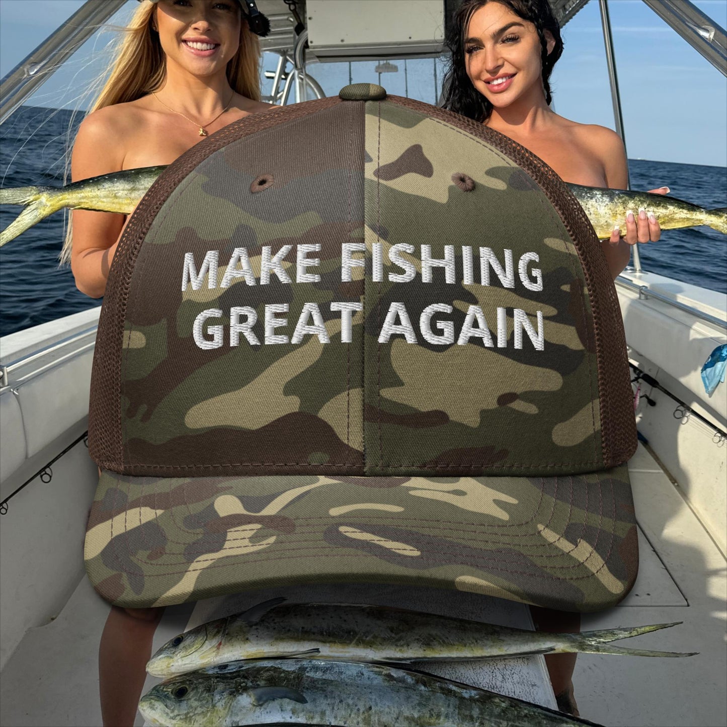 Make Fishing Great Again Camo Trucker